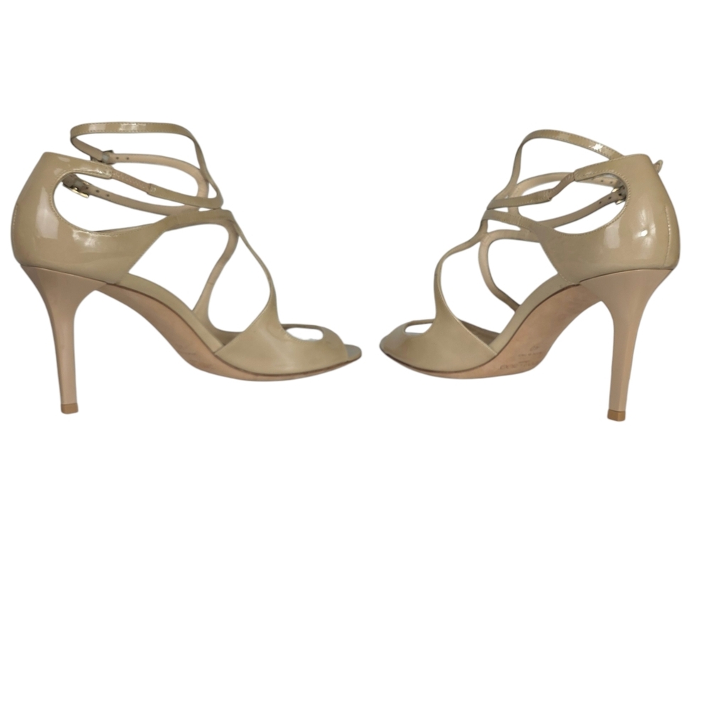 Jimmy Choo Lang 100 Patent Leather Heeled Strappy Sandals Size 40 / US 9.5/10 - Picture 7 of 11